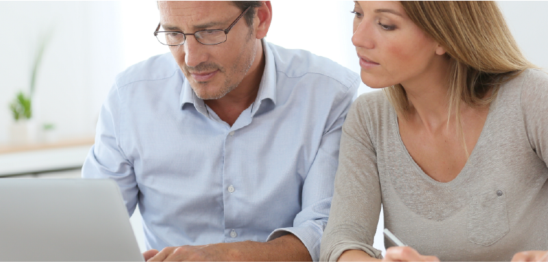 couple and computer